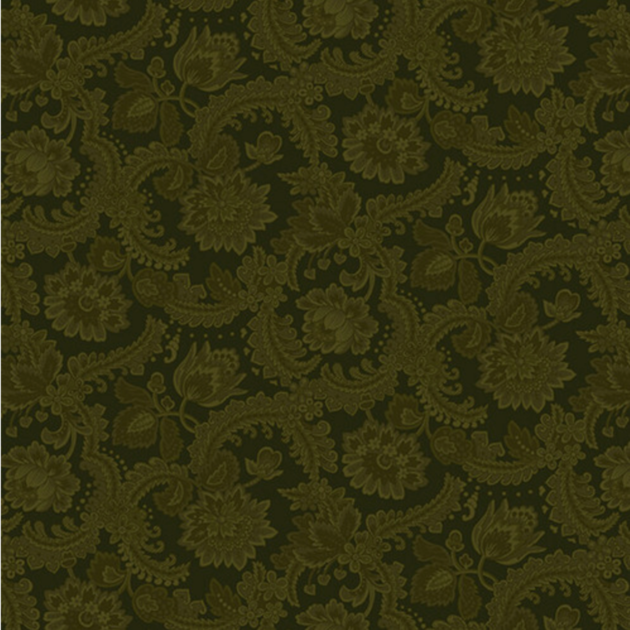 Henry Glass Harvest Hill Foulard Pine Green Cotton Fabric By The Yard