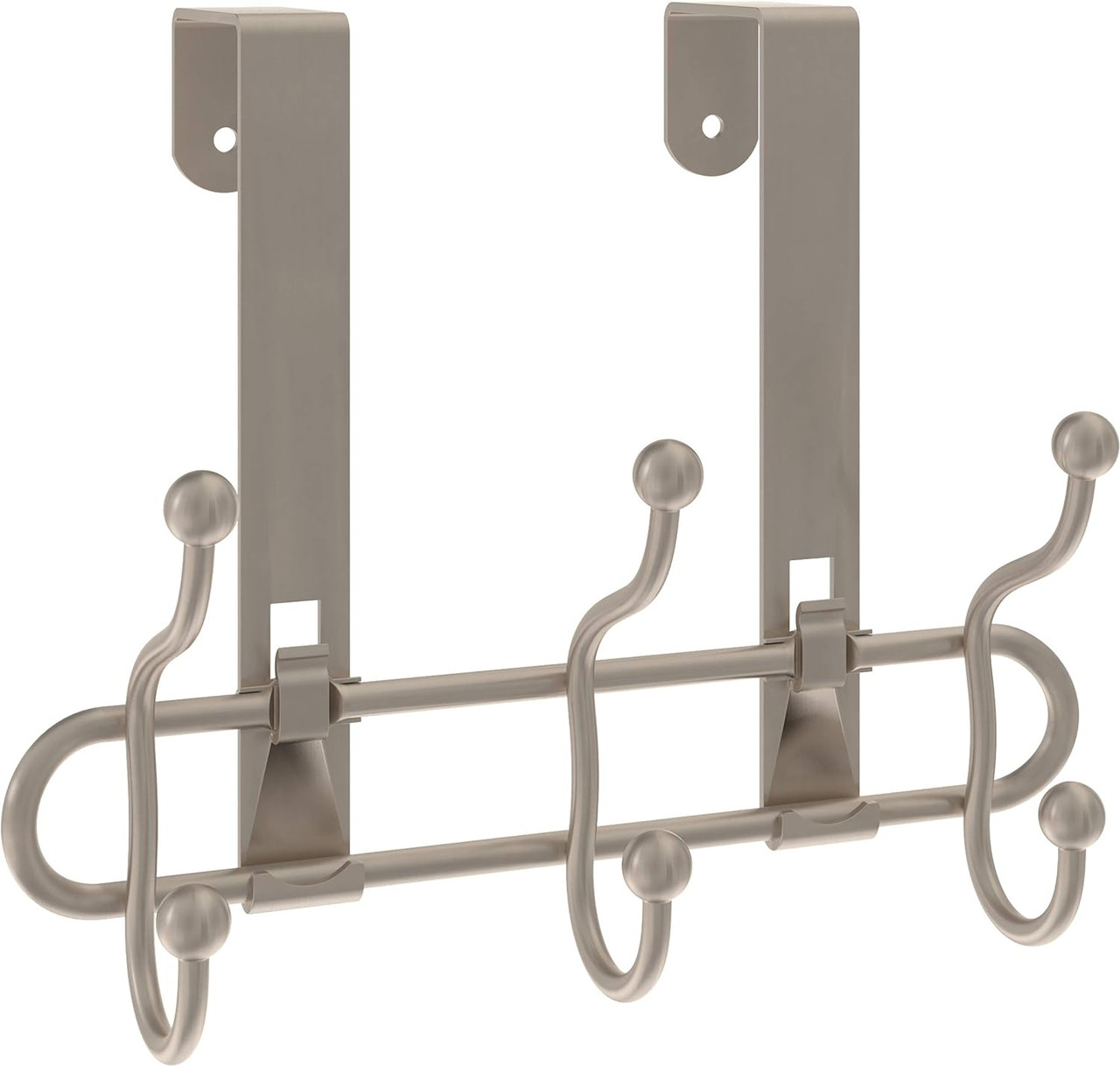 Franklin Brass Over-The-Door 3-Hook Rack – 6 Hanging Points For Towels, Clothes, Bags - View #10