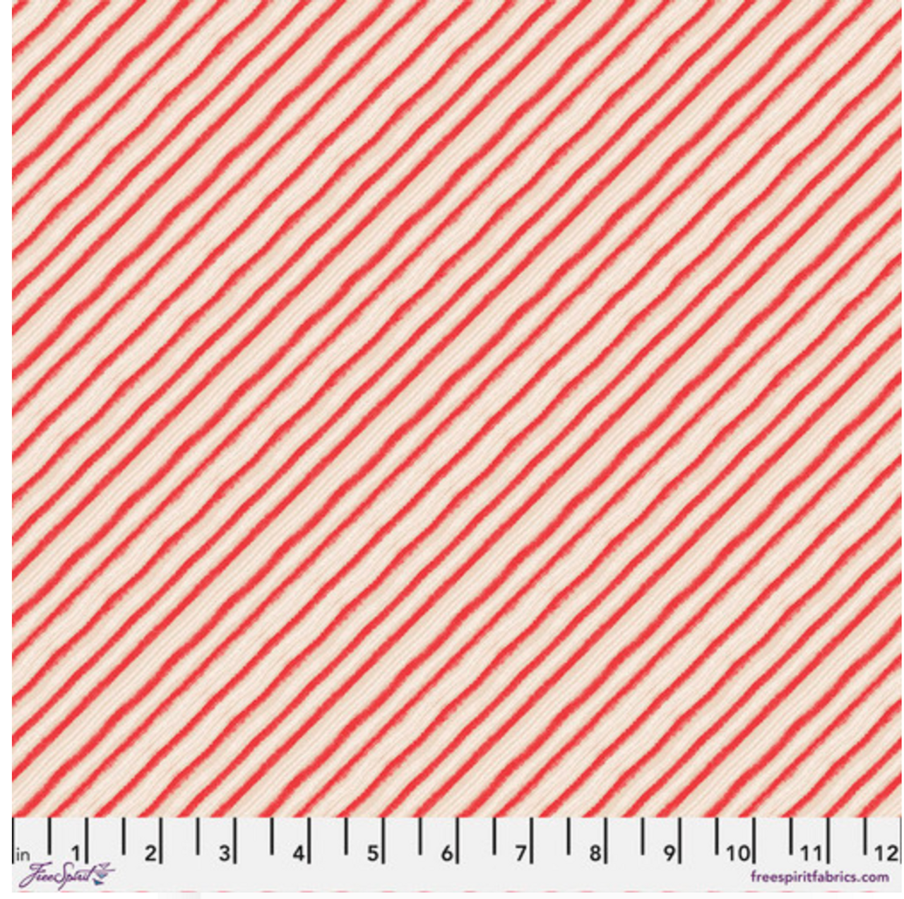 Free Spirit Cori Dantini Holly Jolly Peppermint Stripes Red Cotton Fabric By The Yard