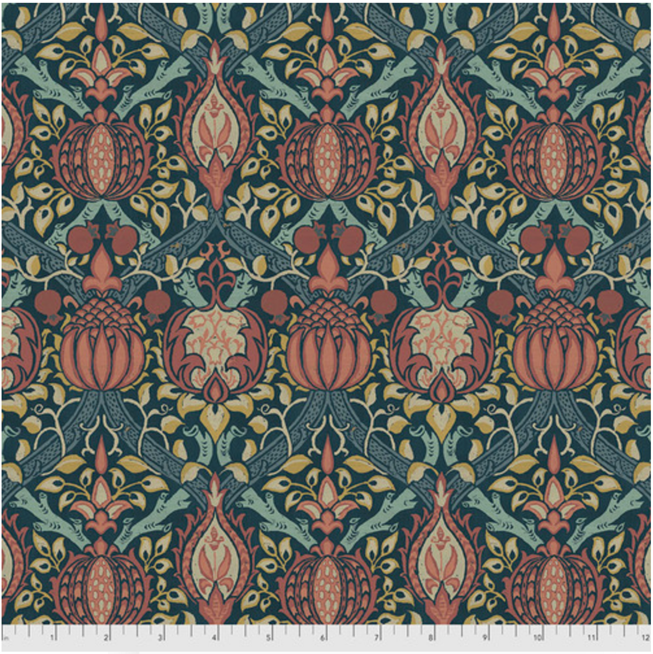 Free Spirit Morris & Co Granada Indigo Cotton Fabric By The Yard