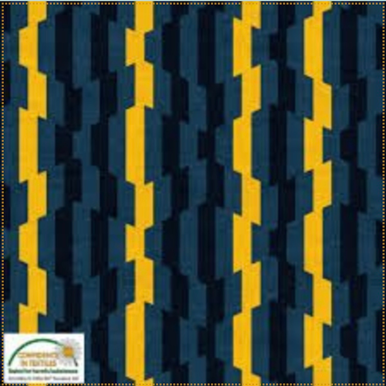 Stof Fabrics Rita Lighting Stripe Navy Cotton Fabric By The Yard