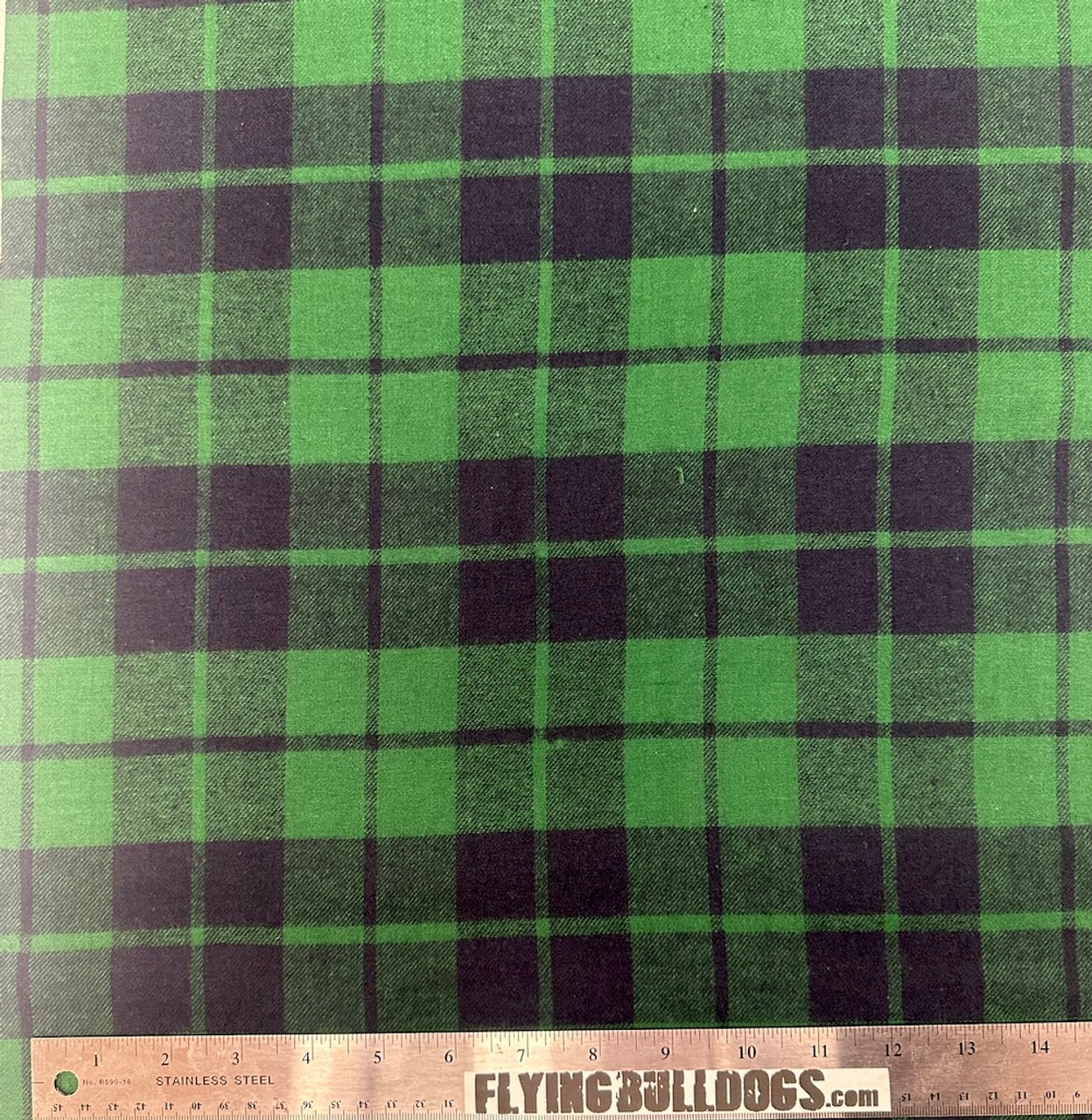 AE Nathan Green & Navy Plaid  Cotton Flannel Fabric By The Yard