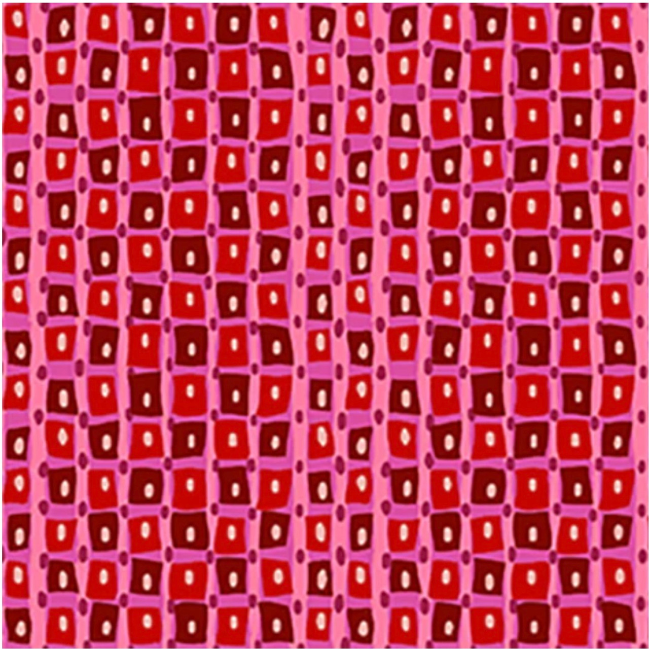 Paintbrush Studios Dianthus Tiny Square Stripe Pink Cotton Fabric By The Yard