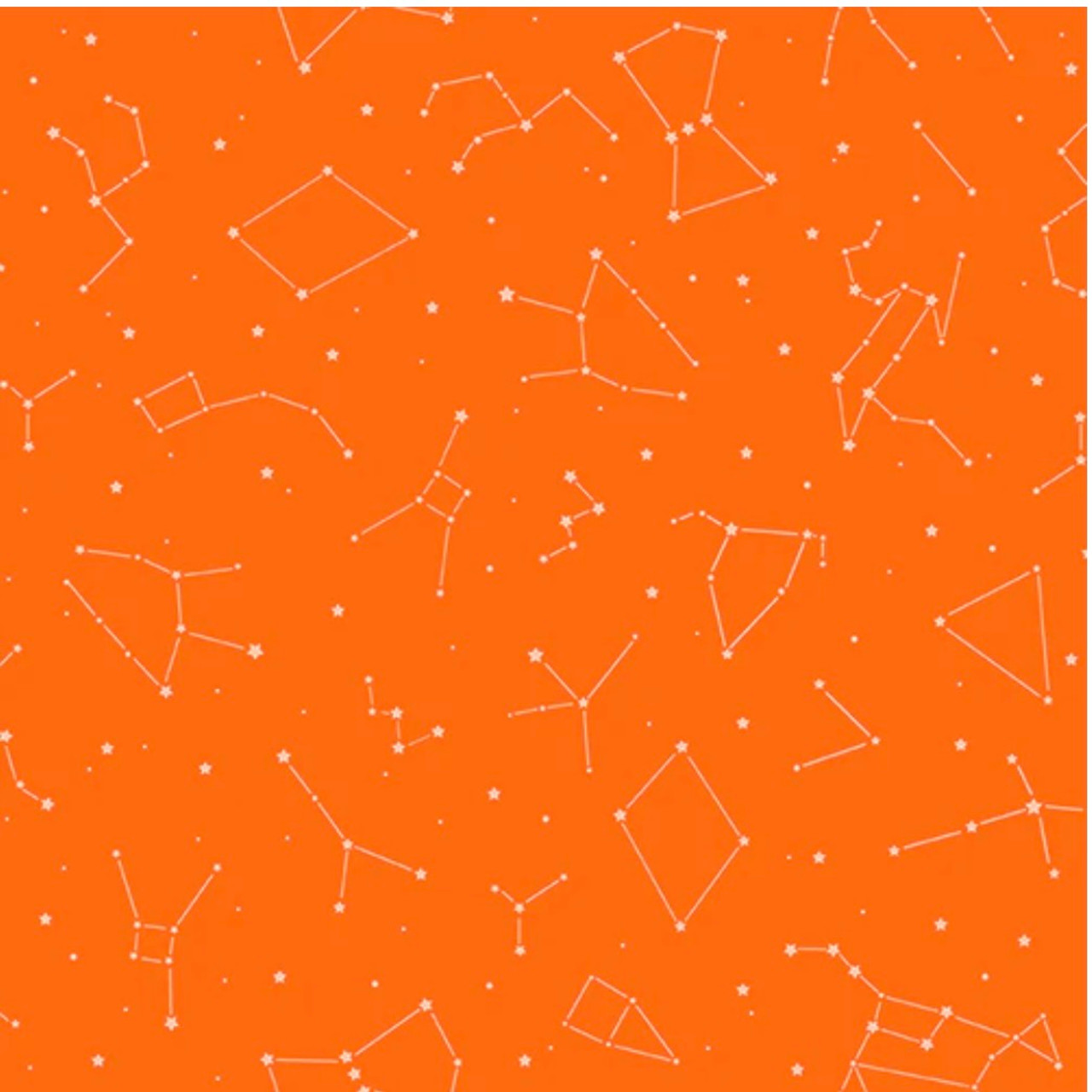 Paintbrush Studios Otter Romp Constellation Orange Cotton Fabric By The Yard