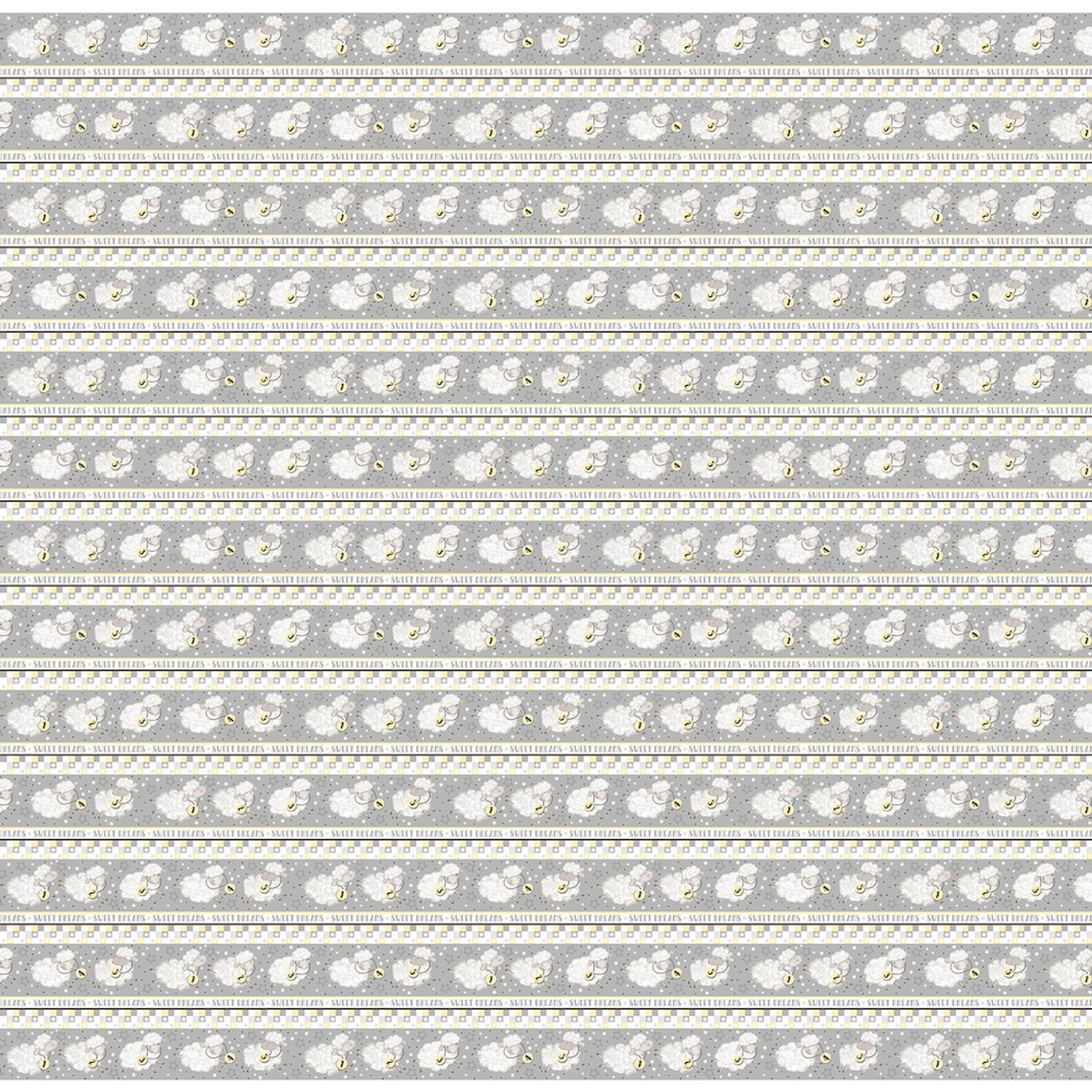 Studio E Sweet Dreams Stripe Gray Cotton Fabric by The Yard