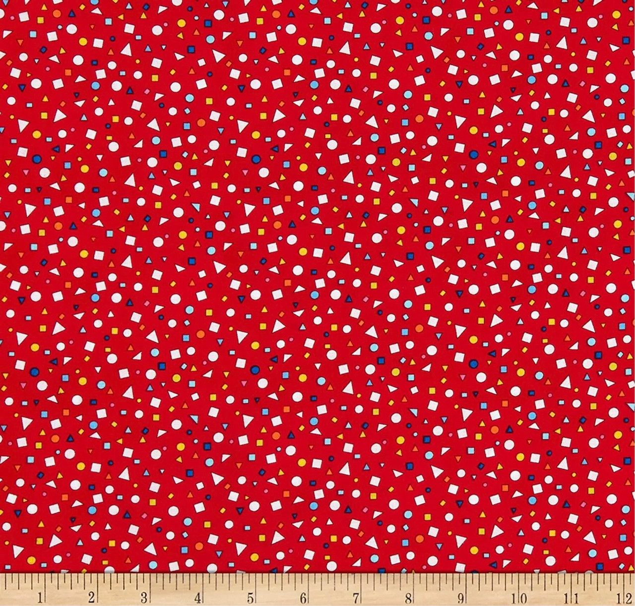 Studio E It's Elementary Mini Geo Red Cotton Fabric By The Yard