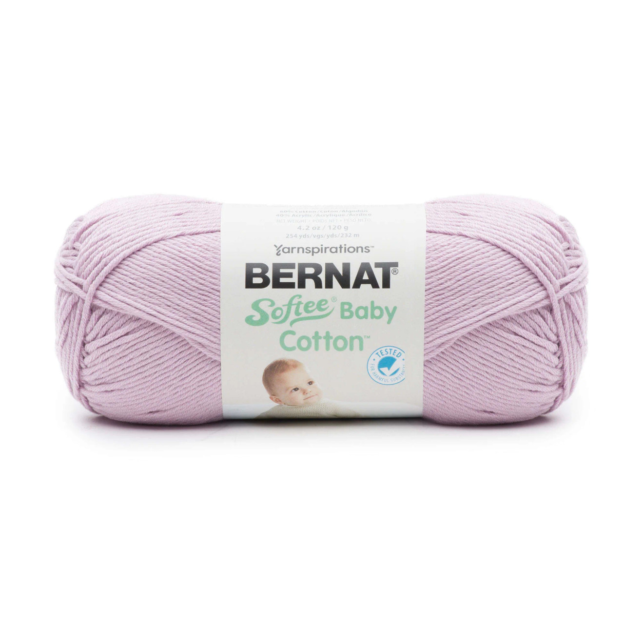 Bernat Softee Baby Cotton 120g Soft Plum Knitting & Crochet Yarn