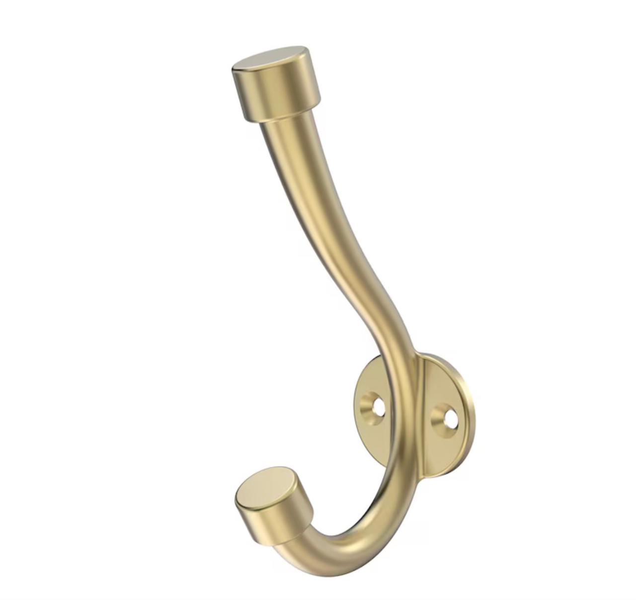 Franklin Brass Decorative 4.7" Double Coat Hook Modern Gold Finish