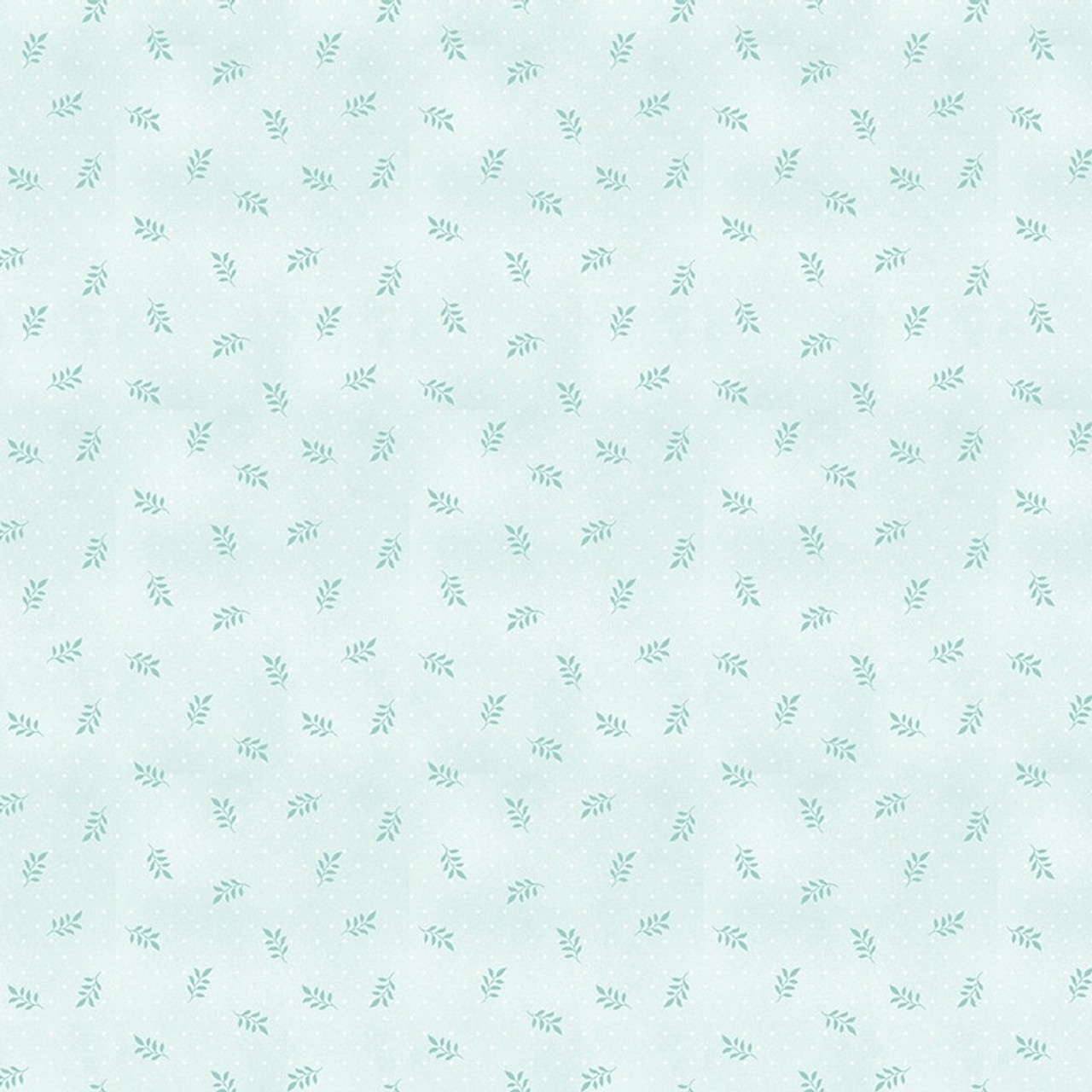 Henry Glass Dorothy Jean's Flowers Garden Leaves Spa Blue Cotton Fabric By The Yard