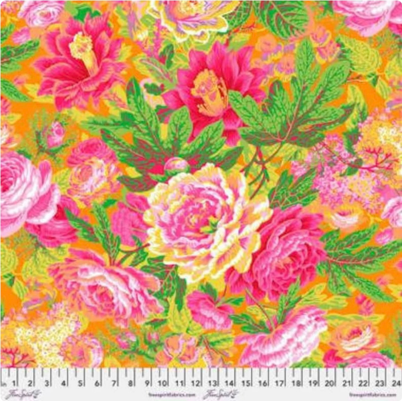 Free Spirit Philip Jacobs Floral Burst Yellow Cotton Fabric By The Yard