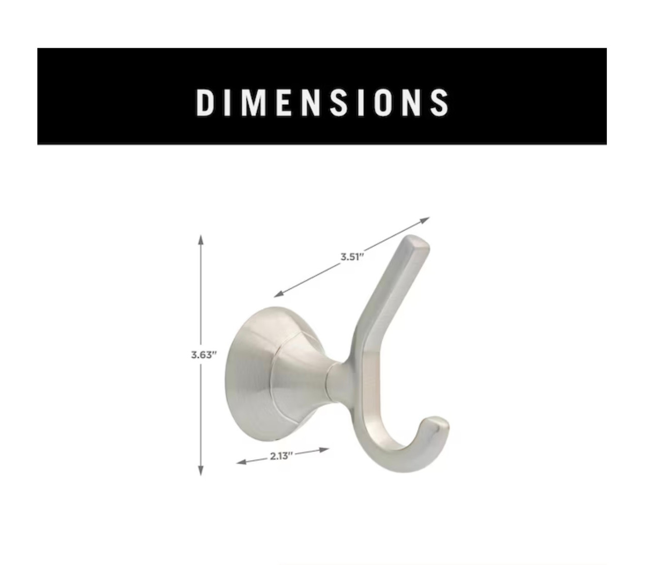 Delta ELD35-BN Eldren Bath Towel and Robe Hook Brushed Nickel Finish