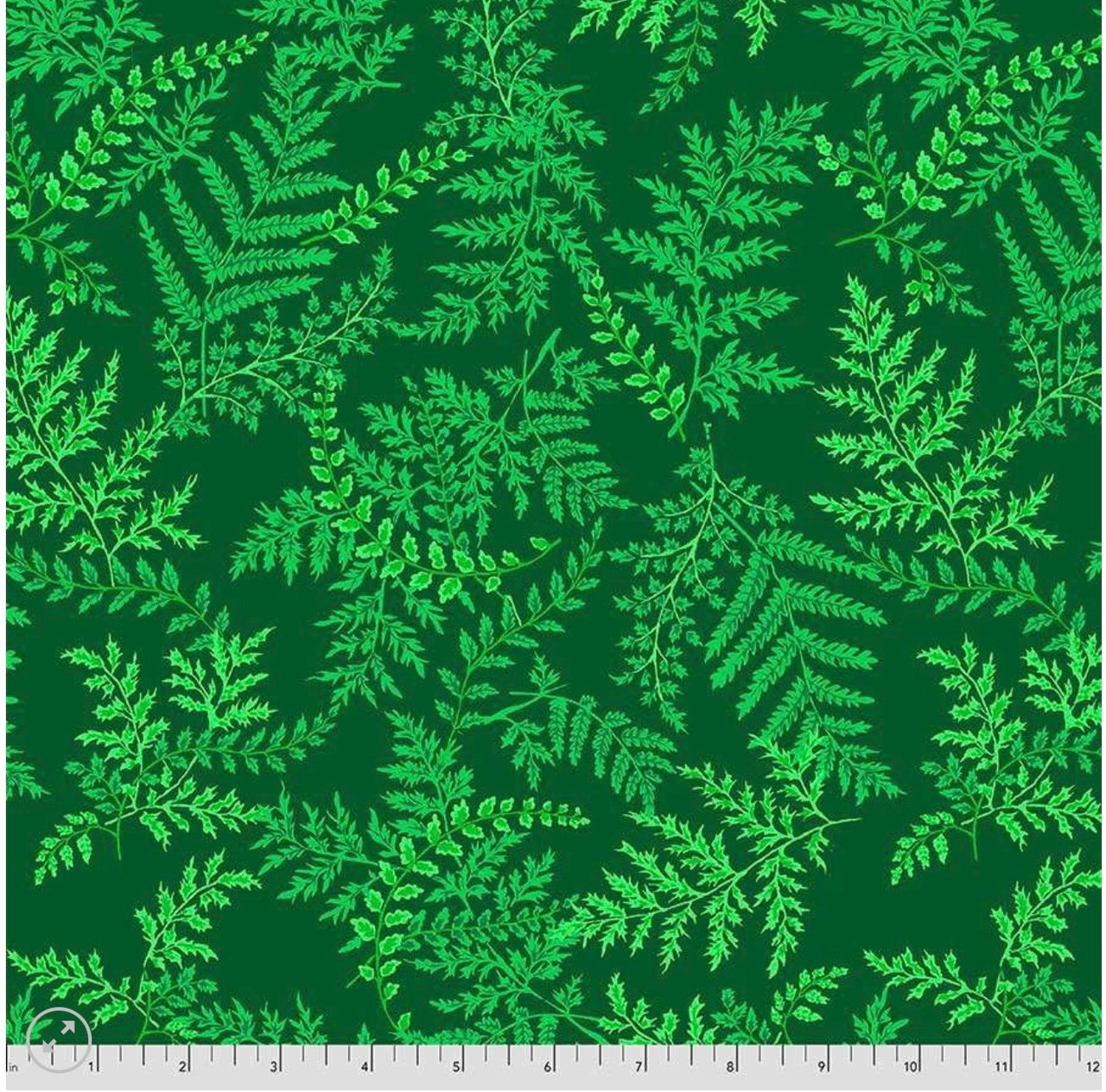 Free Spirit Snow Leopard Secret Stream Ferns Green Cotton Fabric by The Yard