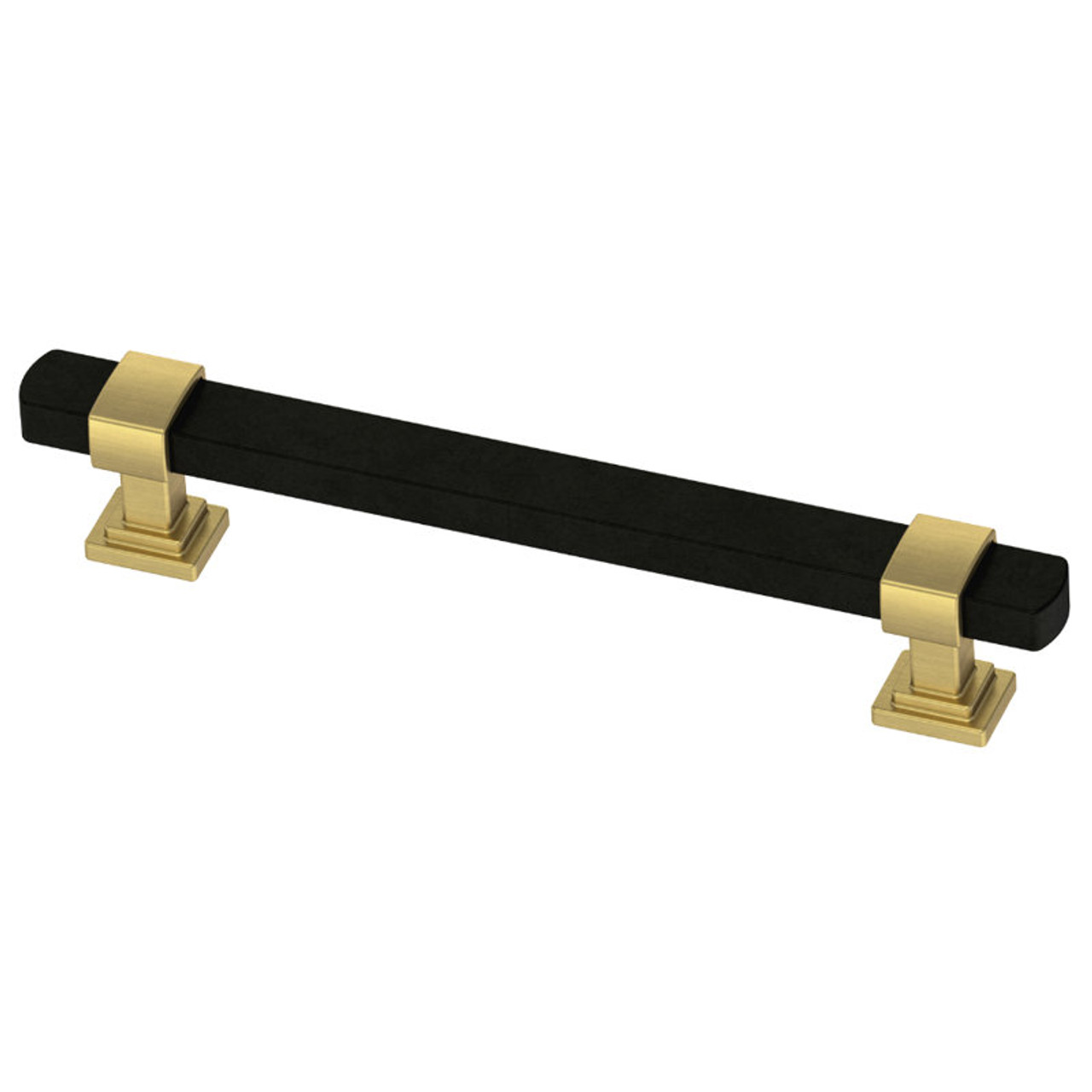 Liberty P39066C-370 6 5/16" Wrapped Square Black & Brushed Brass Cabinet & Drawer Pull
