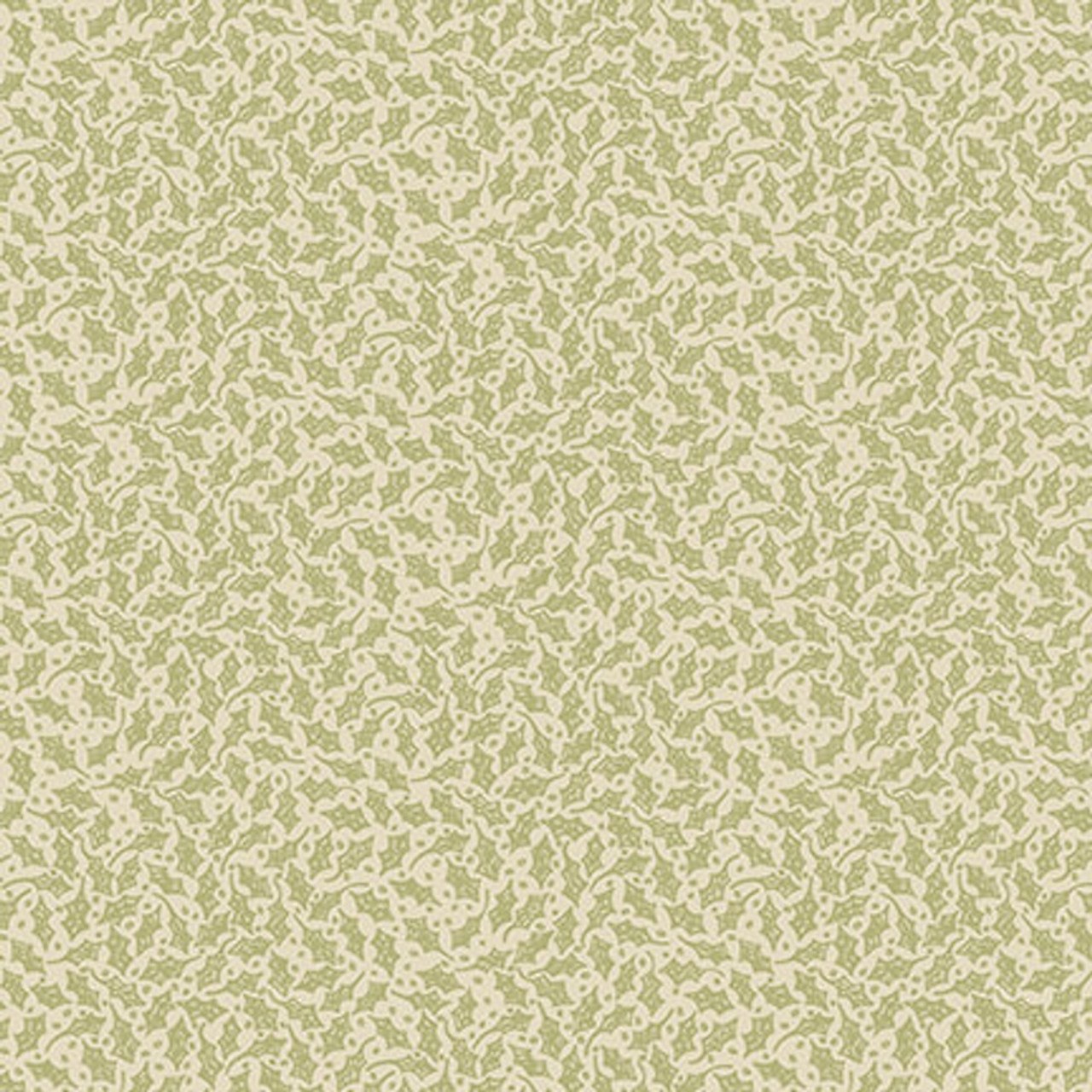 Henry Glass All for Christmas Christmas Holly Leaves Cream Cotton Fabric By The Yard
