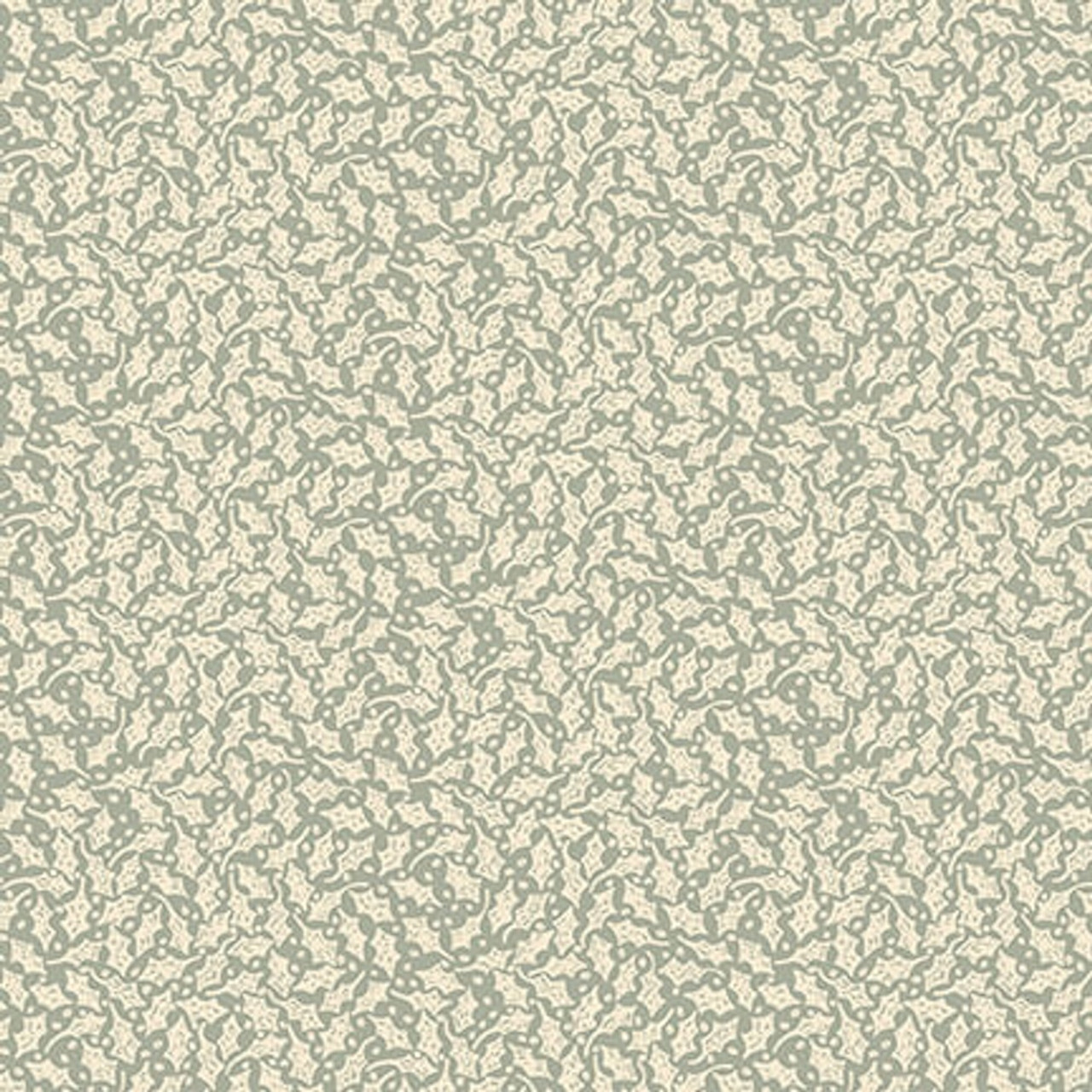 Henry Glass All for Christmas Christmas Holly Leaves Lt Blue Cotton Fabric By The Yard