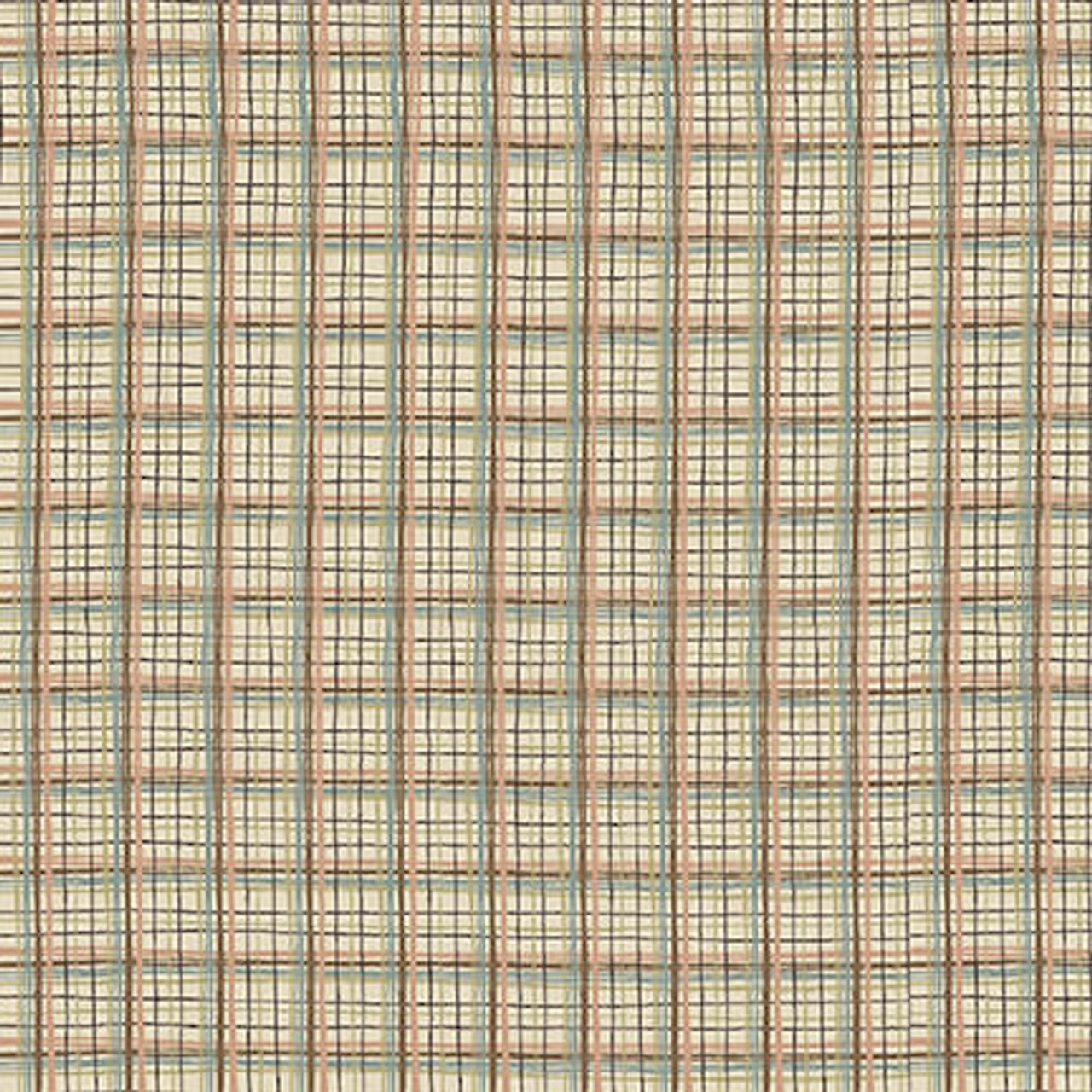 Henry Glass All for Christmas Christmas Check Cream Cotton Fabric By The Yard
