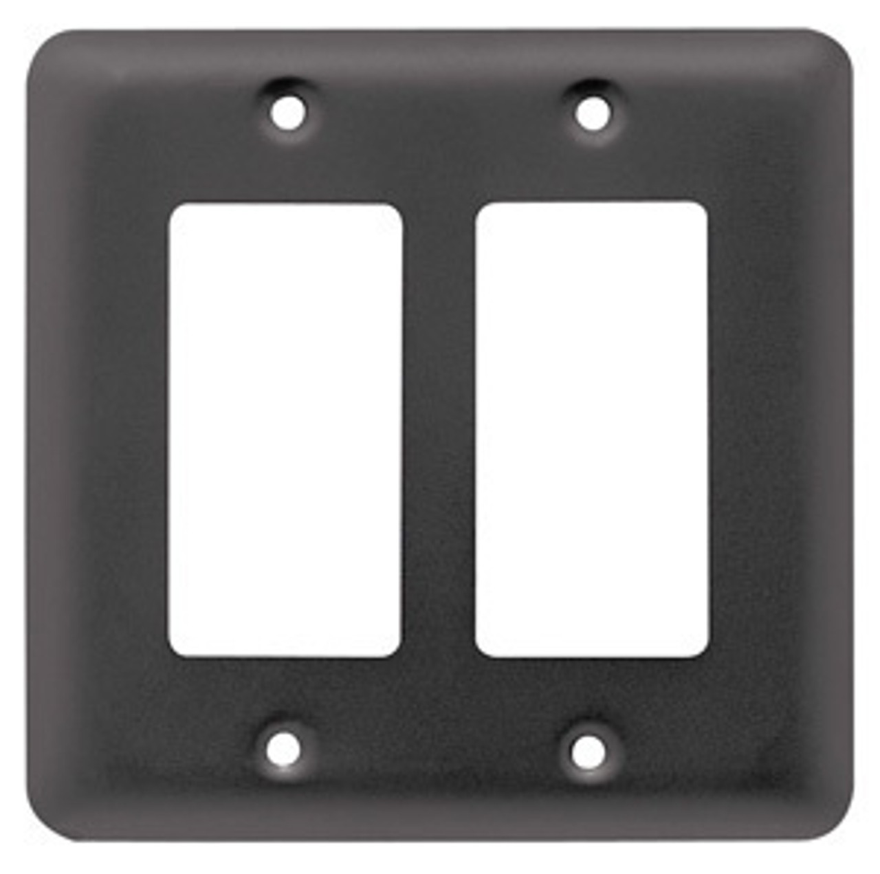 64085 Stamped Flat Black Double GFCI Cover Plate