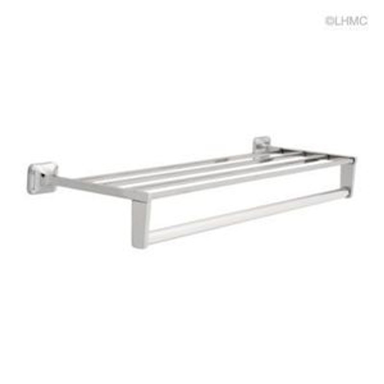 13274 24" Towel Shelf w/ Bar & Support Braces Chrome