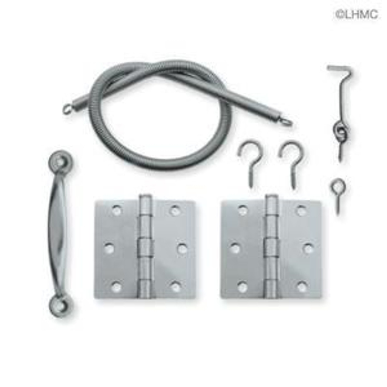 B12700G-ZP  Screen Door Hardware Set, Hinges, Pull, Spring, Hook