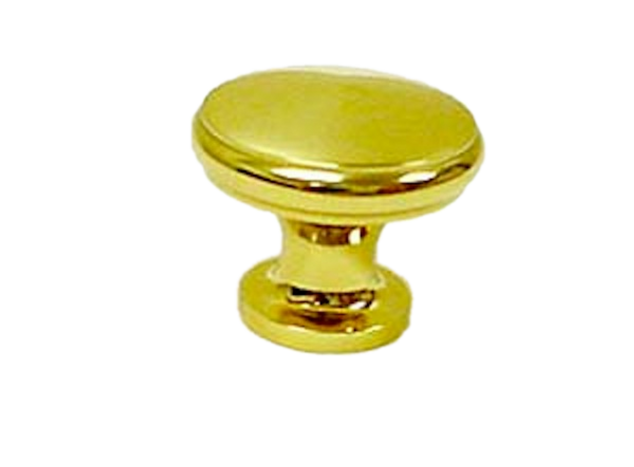 P30907-PL 1" Solid Brass Round Cabinet Drawer Pull Knob
