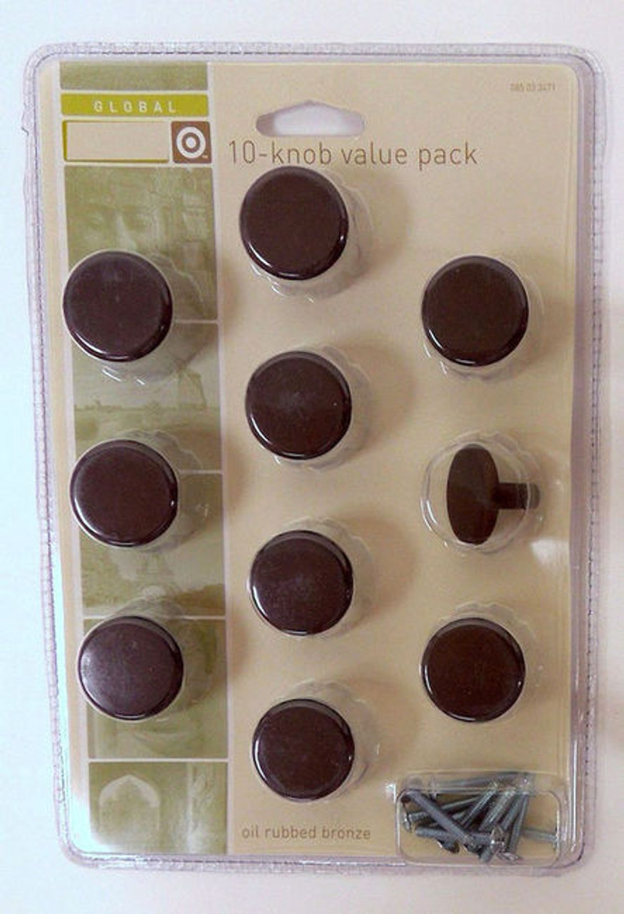 085-03-3471  1 1/8" Oil Rubbed Bronze Cabinet Drawer Knob 10 Pack