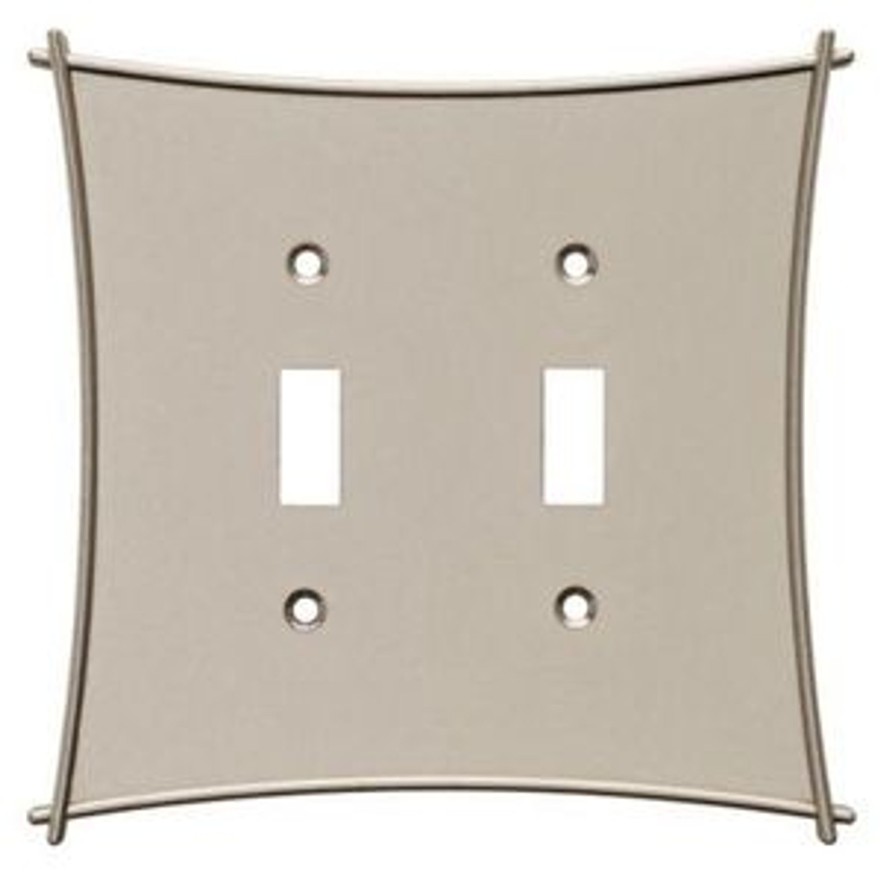 144063  Bellaire Vintage Nickel Double Switch Cover Plate
