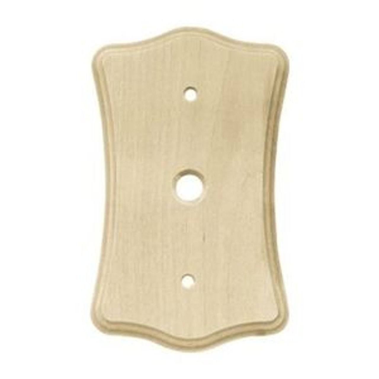 64635 Scallop Unfinished Wood Single CoAx Wall Plate