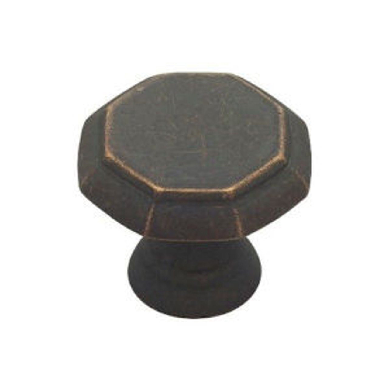085-03-0819 1 1/8" Octagon Oil Rubbed Bronze Cabinet Drawer Knob  4 Pack