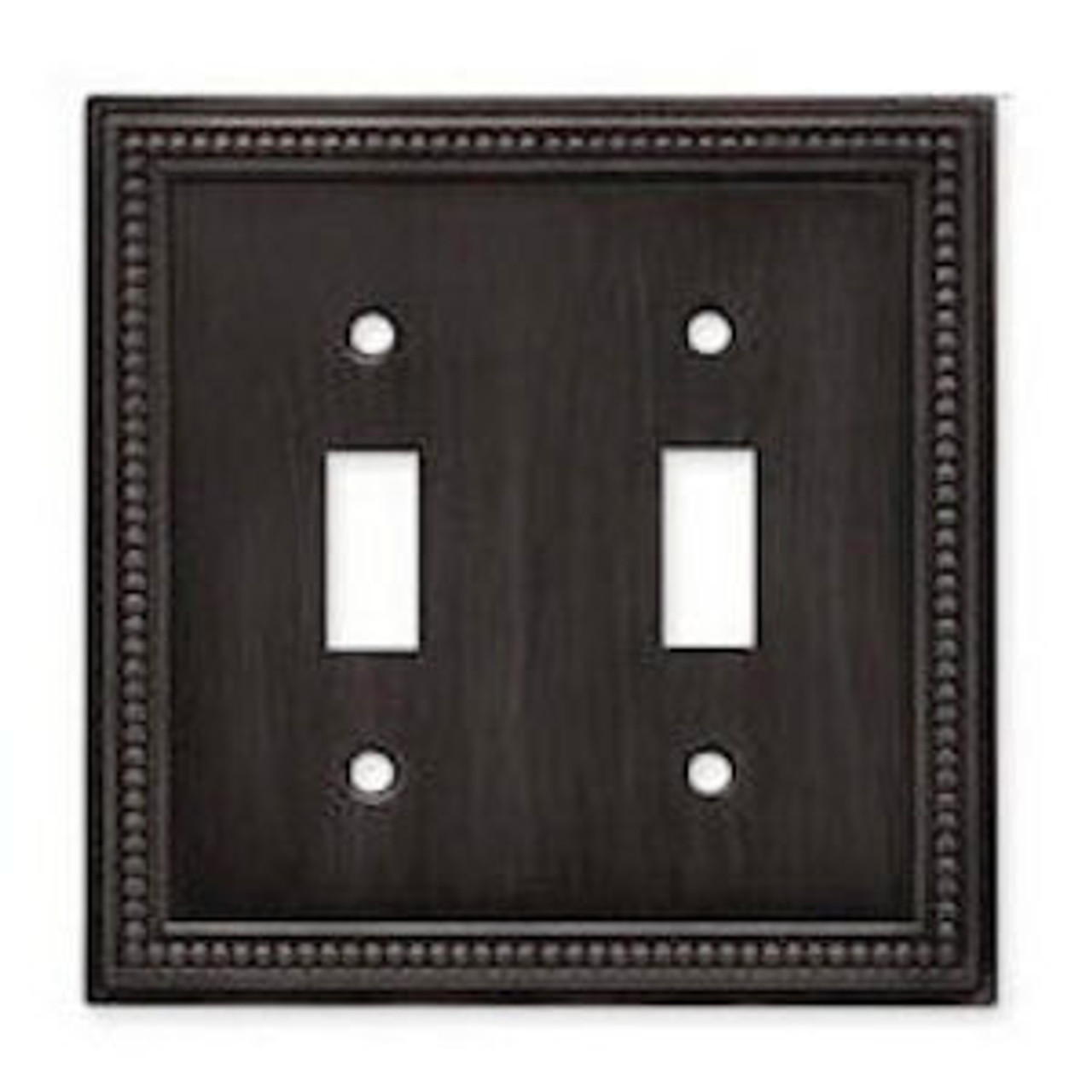 64409 Venetian Bronze Beaded Double Switch Cover Plate