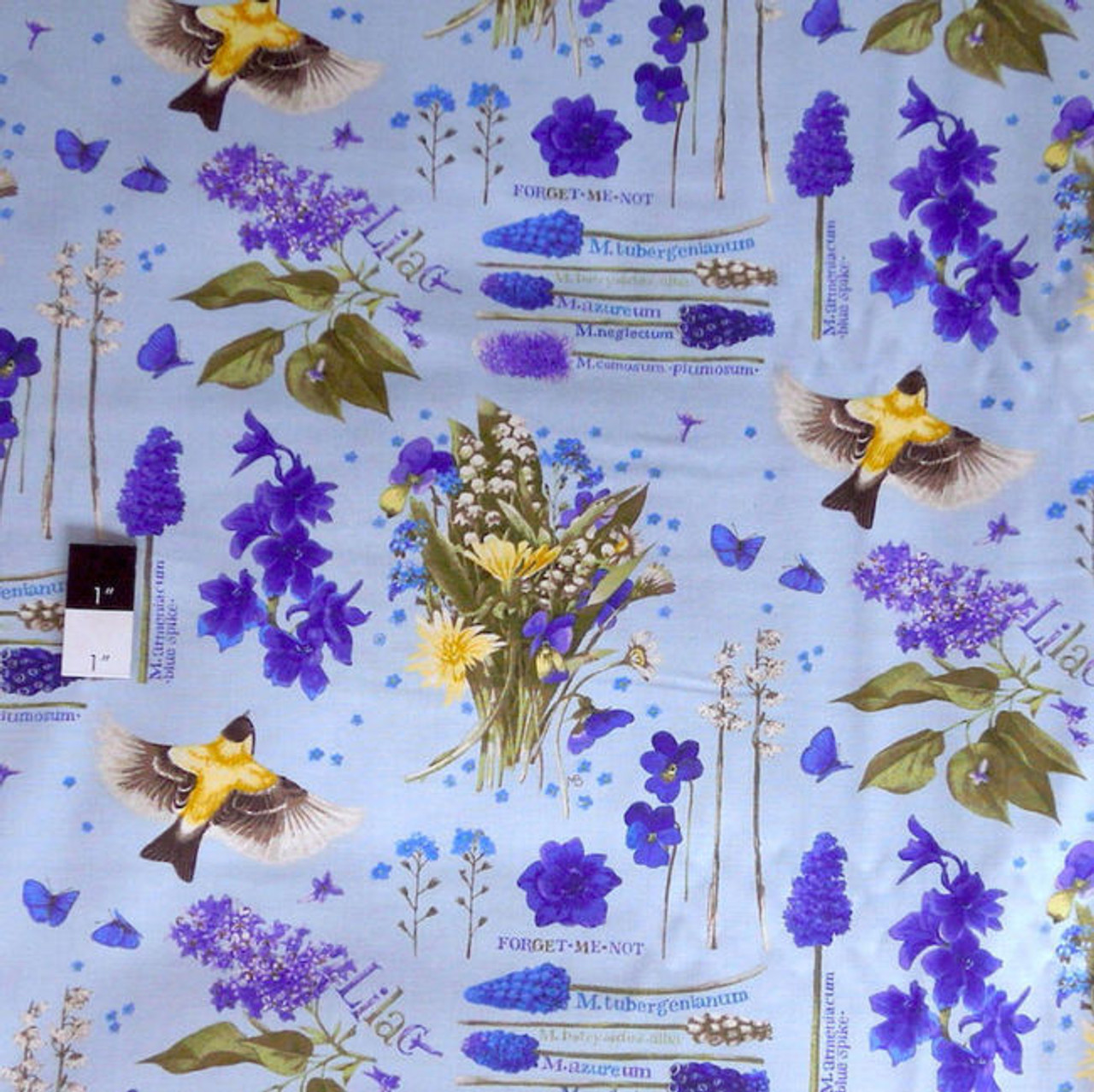 Marjolein Bastin PWMB001 Nature's Palette Gathered Blue Fabric By Yard