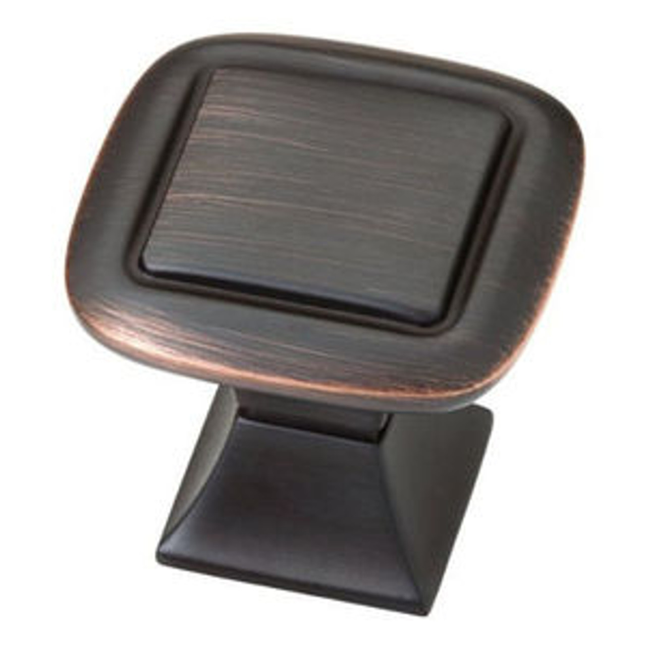 P20327-VBC 1 1/4" Bronze Copper Highlights Square Cabinet Drawer Knob