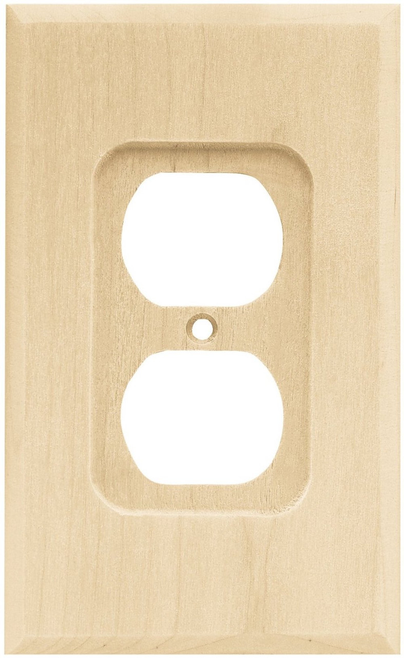 64667 Unfinished Wood Single Duplex Cover Wall Plate 6 Pack