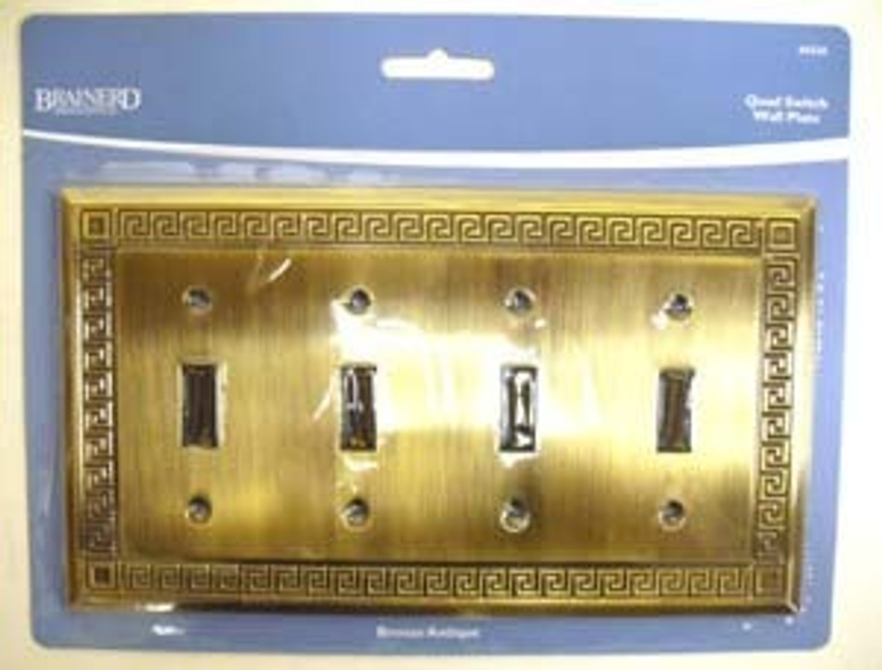 64326 Antique Bronze Greek Key Quad Switch Cover Wall Plate