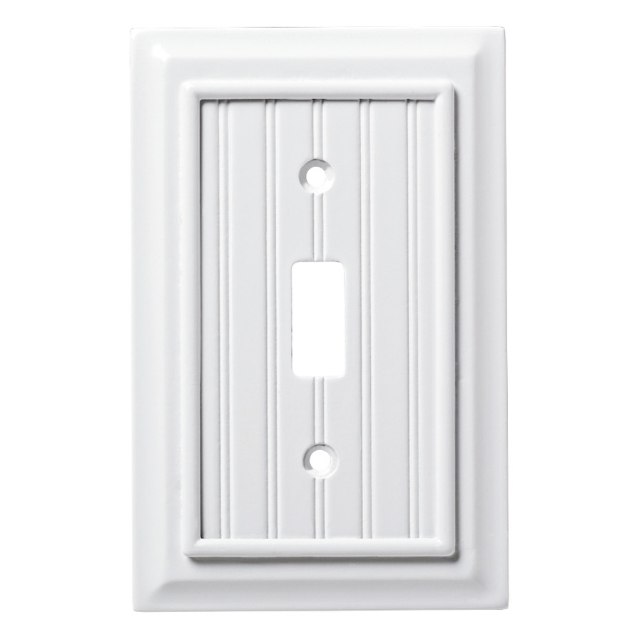 W17838PW Pure White Beadboard Wood Architect Single Switch Cover Plate