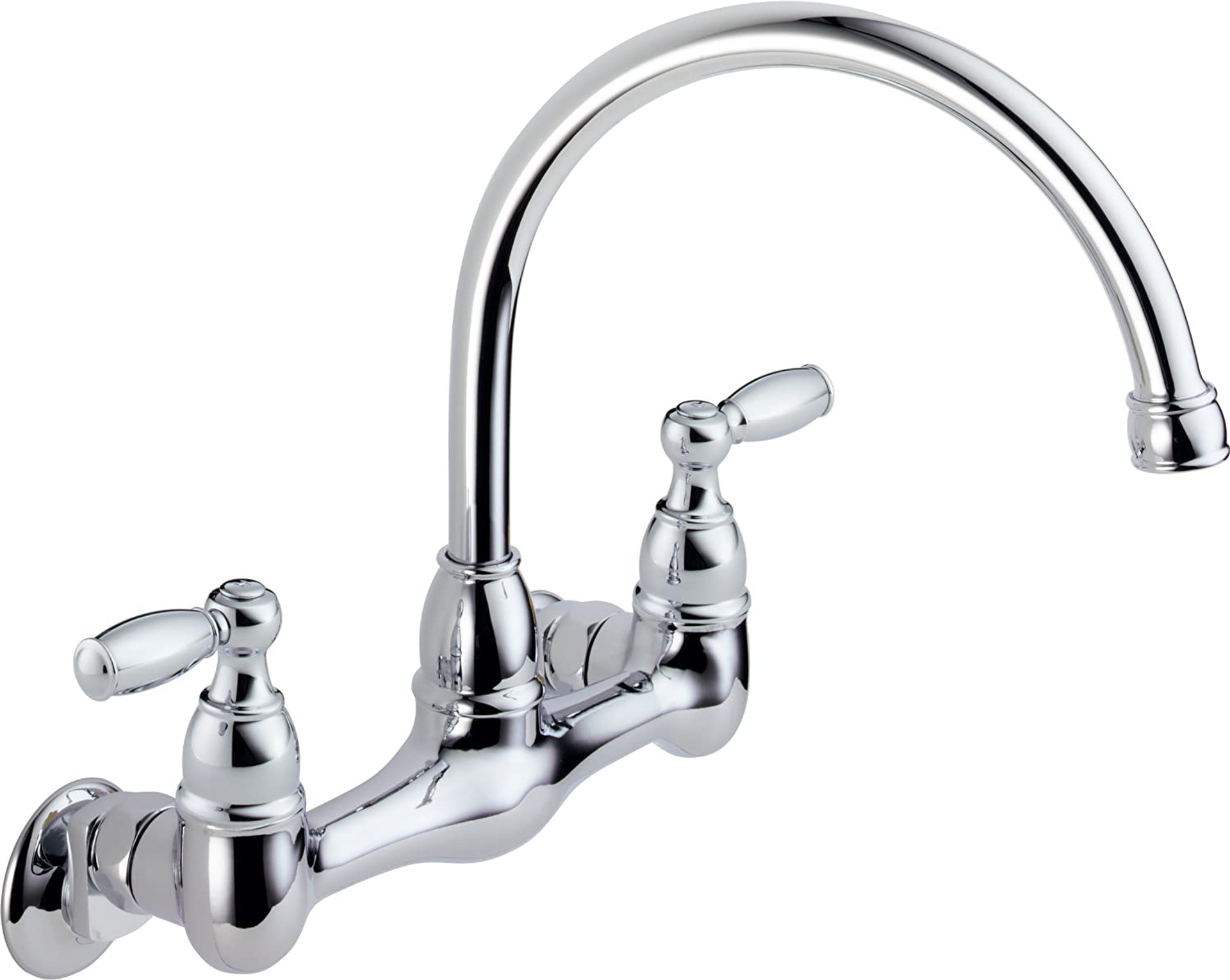 wall mount kitchen faucet with porcelain handles