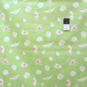 David Walker DW56 Baby Talk Animal Toss Green Cotton Fabric By Yard
