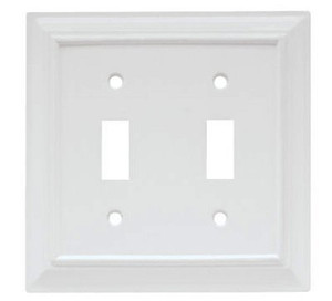 W10763-W White Architect Double Switch Wall Cover Plate