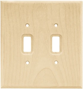 64656 Unfinished Wood Double Switch Wall Plate