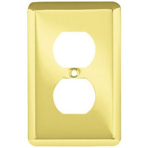 W10249-PB Brass Stamped Single Duplex Outlet Cover Plate W10249-PB Brass Stamped Single Duplex Outlet Cover Plate