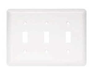 W10247-W White Stamped Triple Switch Cover Plate