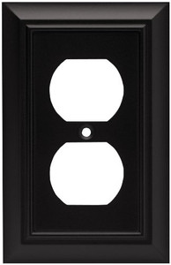 64218 Flat Black Architect Single Duplex Cover Plate 64218 Flat Black Architect Single Duplex Cover Plate