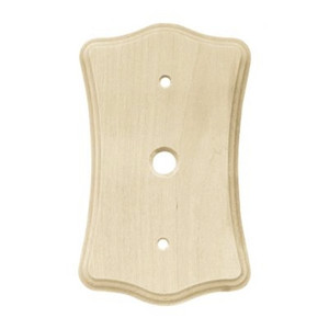 64635 Scallop Unfinished Wood Single CoAx Cable Wall Plate 64635 Scallop Unfinished Wood Single CoAx Cable Wall Plate