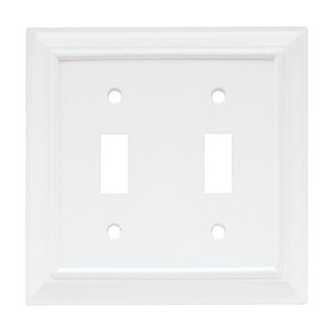 171917 White Wood Architect Double Switch Cover Plate 171917 White Wood Architect Double Switch Cover Plate