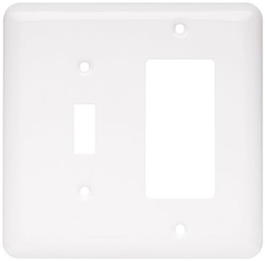 64374 White Stamped Metal Switch / GFCI Cover Plate 64374 White Stamped Metal Switch / GFCI Cover Plate