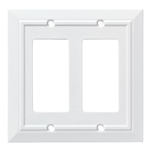 W10769-W White Wood Architect Double GFCI Cover Plate W10769-W White Wood Architect Double GFCI Cover Plate