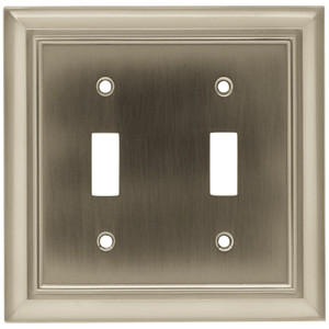 171910 Architect Satin Nickel Double Switch Combo Cover Plate 171910 Architect Satin Nickel Double Switch Combo Cover Plate