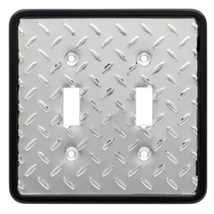 135861 Diamond Plate Double Switch Cover Plate 135861 Diamond Plate Double Switch Cover Plate