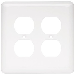64077 Stamped White Double Duplex Outlet Switch Cover 64077 Stamped White Double Duplex Outlet Switch Cover