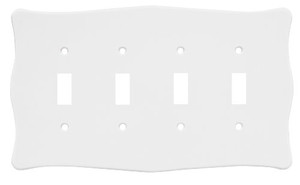 64602 White Nylon Scallop Quad Switch Wall Cover Plate 64602 White Nylon Scallop Quad Switch Wall Cover Plate
