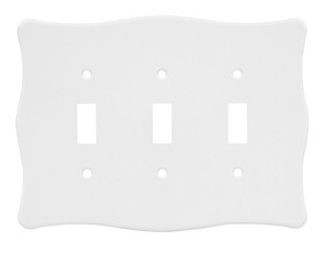 64608 White Nylon Scallop Triple Switch Wall Cover Plate 64608 White Nylon Scallop Triple Switch Wall Cover Plate